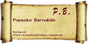 Popesku Barnabás névjegykártya